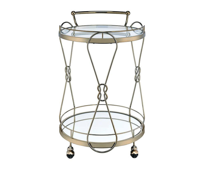 Zekera 2-Tier Decorative Serving Cart - Champagne Gold