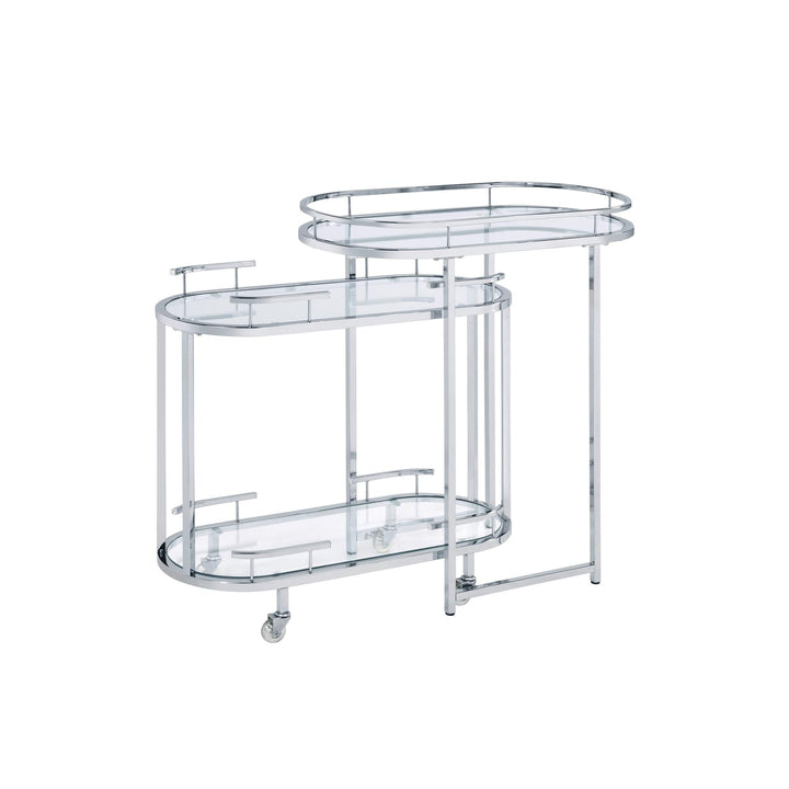 Piffo 3-Tier Tempered Glass Serving Cart Set - Chrome