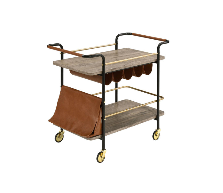 Naude 2-tier cart with additional wine storage -  N/A