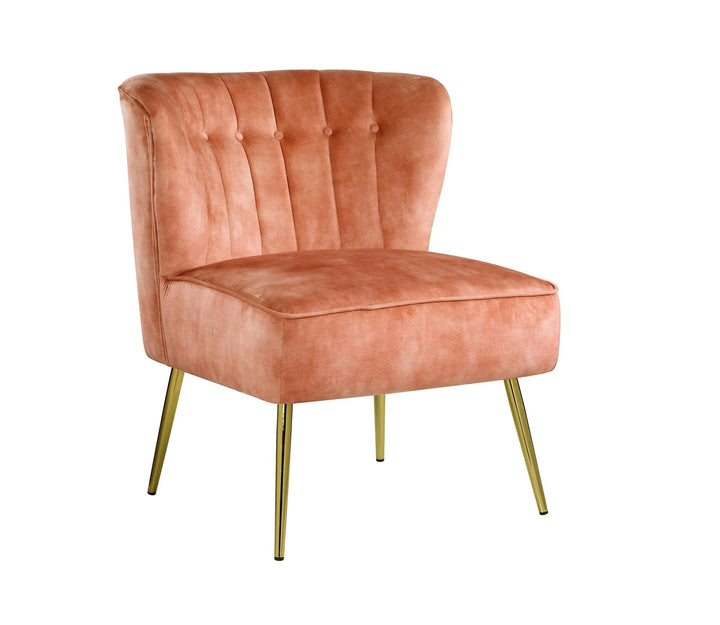 Armless Wingback Accent Chair with gold accent metal legs - Burnt Orange