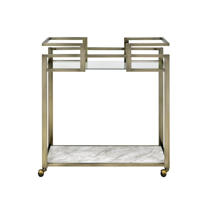 Neilo 2-Tier Decorative Serving Cart on Wheels  -  N/A