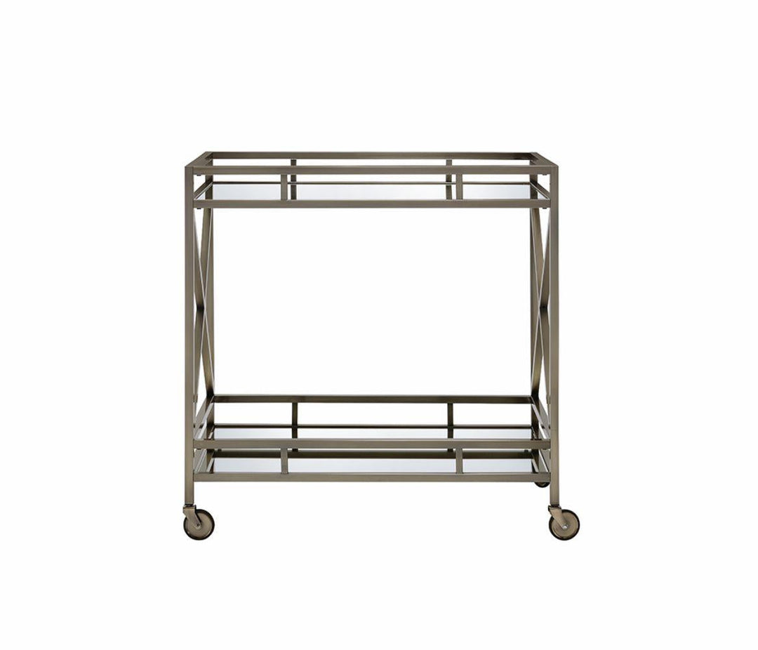 Kristensen Decorative 2-Tier Serving Cart on Wheels  -  N/A