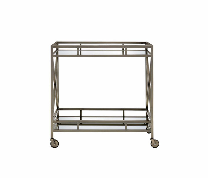 Kristensen Decorative 2-Tier Serving Cart on Wheels  -  N/A