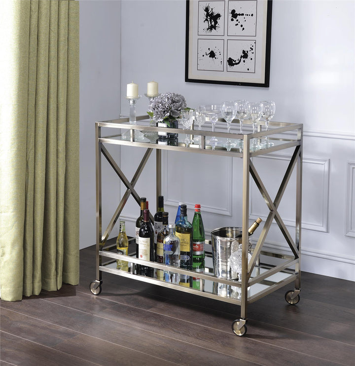 Stylish 2-tier wheeled serving cart Kristensen -  N/A