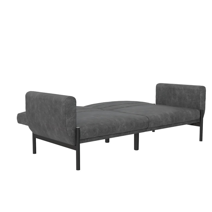 Modern futon sofa bed designs -  Distressed Charcoal Black