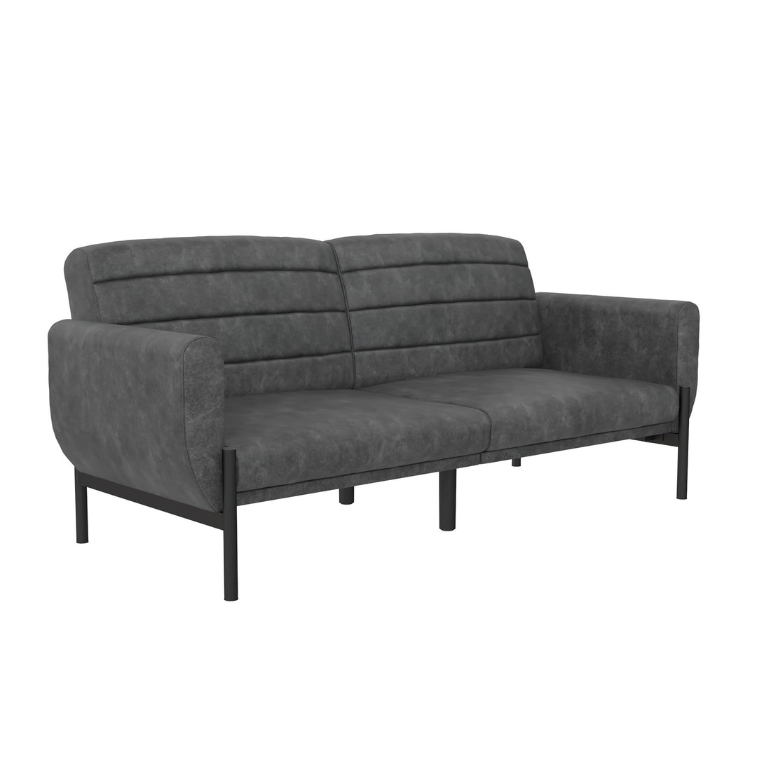 Sally couch that turns into bed -  Distressed Charcoal Black