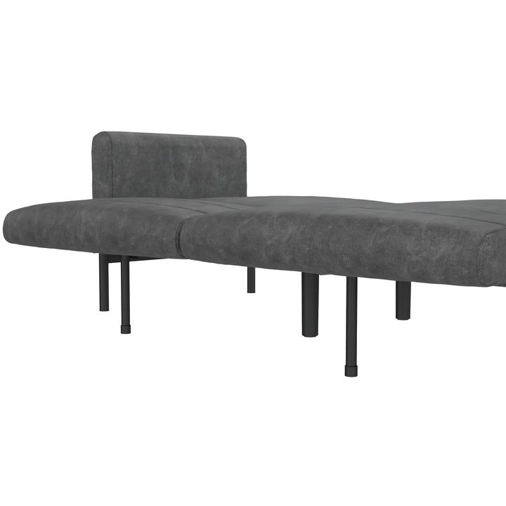 Couch sleeper with easy assembly -  Distressed Charcoal Black