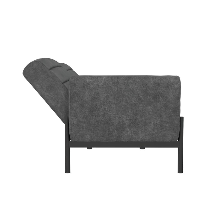 Futon bed-couch hybrid designs -  Distressed Charcoal Black