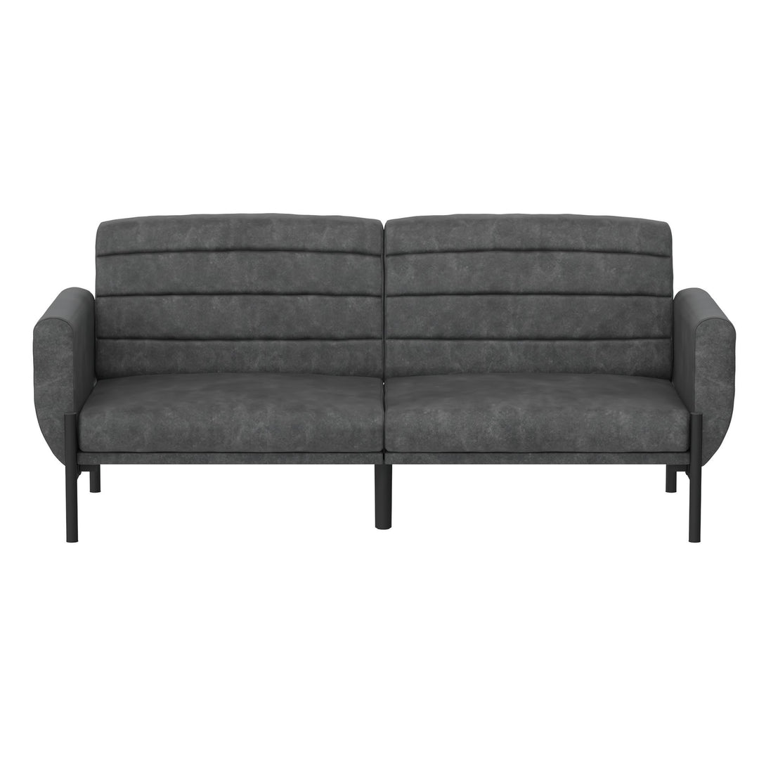 Best futon couch sleepers -  Distressed Charcoal Black