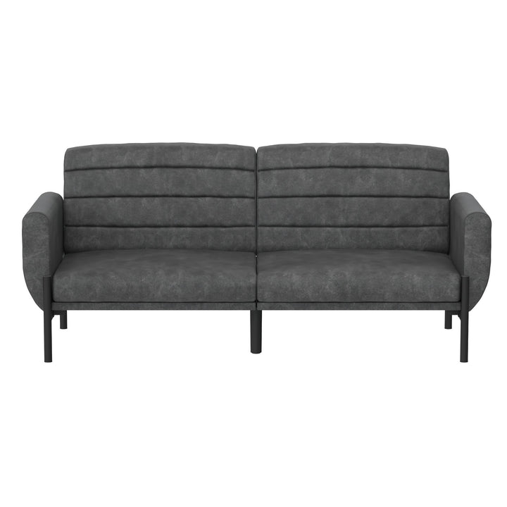 Best futon couch sleepers -  Distressed Charcoal Black
