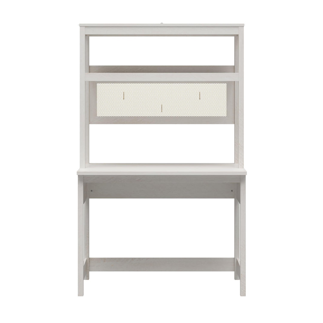 Tess Standing Desktop & Workstation with Modular Storage Options - Ivory Oak
