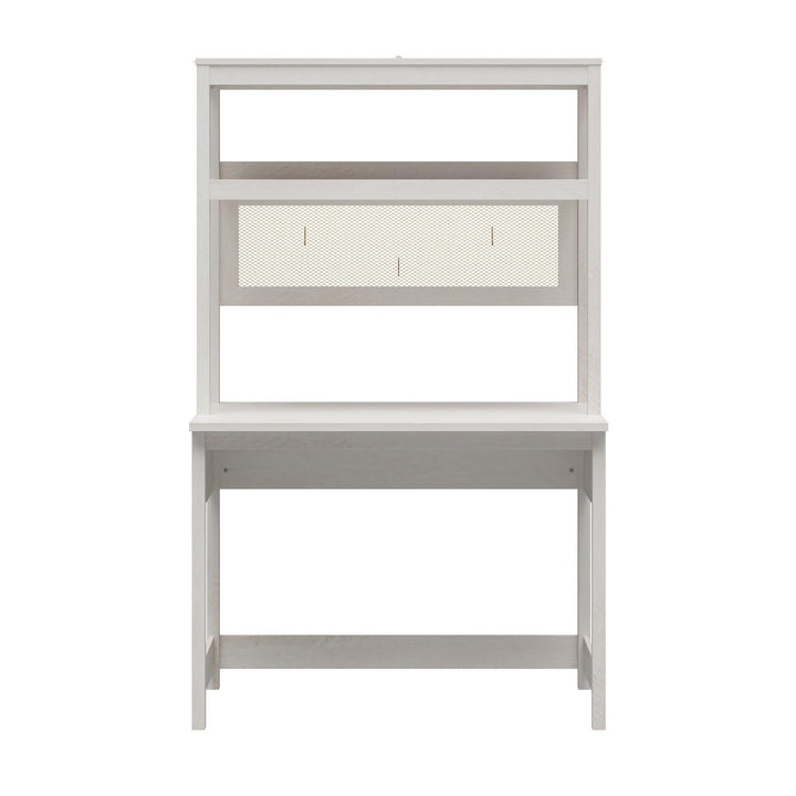Tess Standing Desktop & Workstation with Modular Storage Options - Ivory Oak