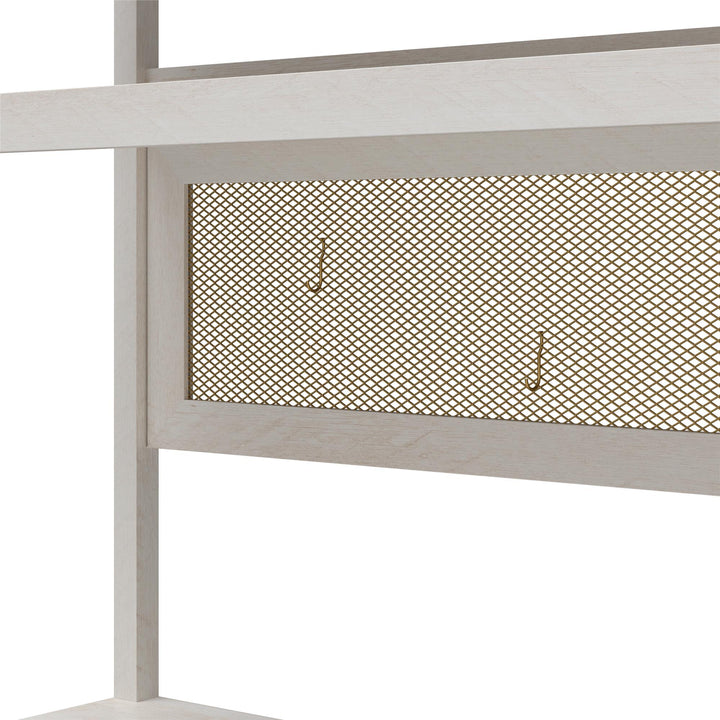 Tess Standing Desktop & Workstation with Modular Storage Options - Ivory Oak