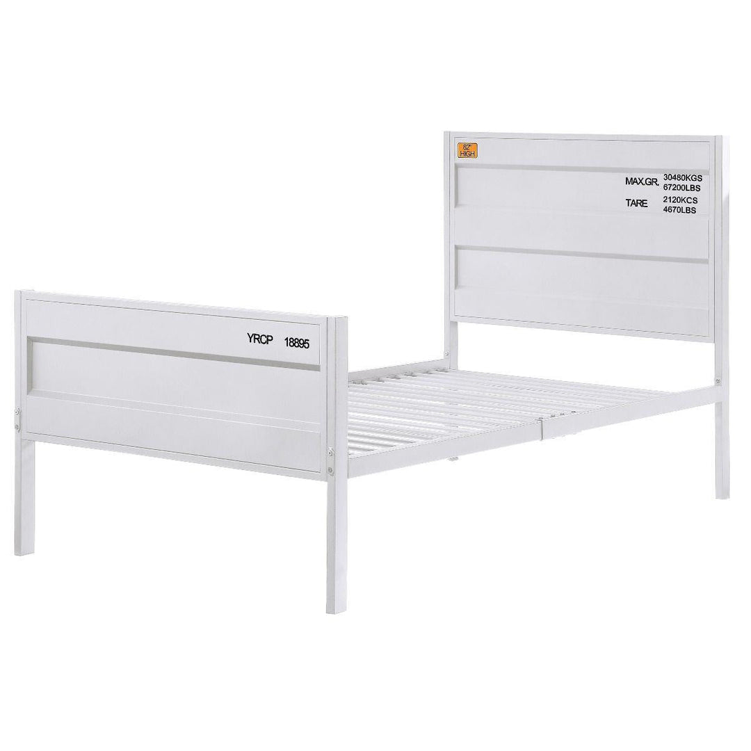 Cargo Twin Metal Bed with Panel Headboard - White - Twin