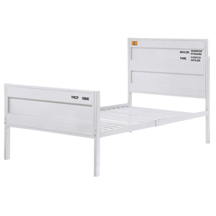 Cargo Twin Metal Bed with Panel Headboard - White - Twin