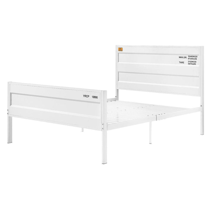 contemporary container themed metal bed - White - Full
