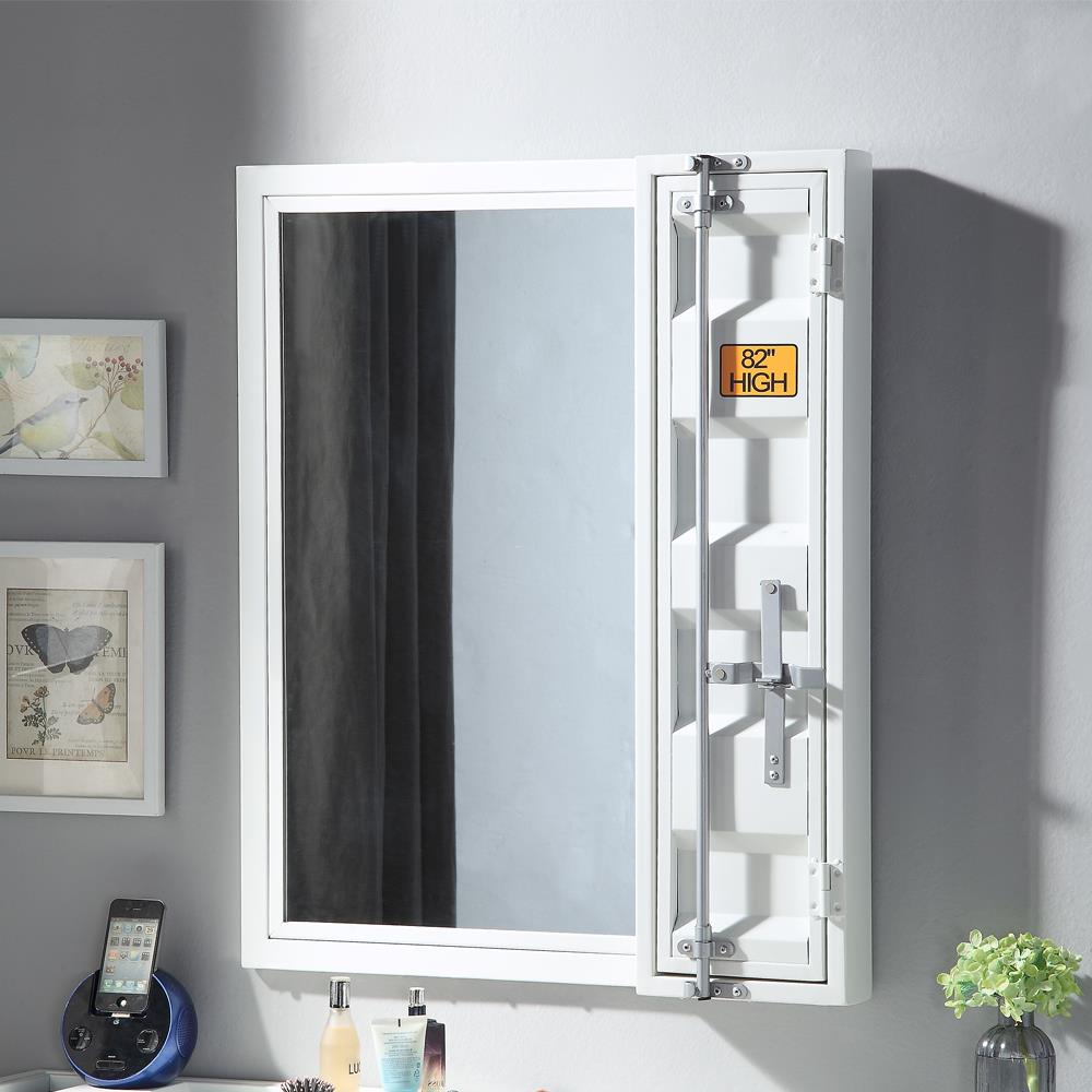 Vanity Mirror with Full-Length Door - White