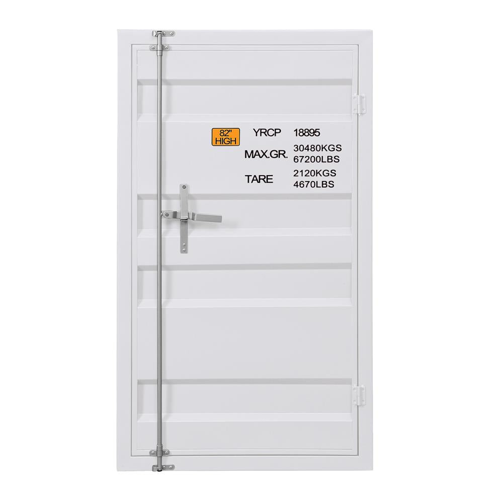Cargo Metal Chest with 5 Storage Compartments and 4 Metal Shelves - White
