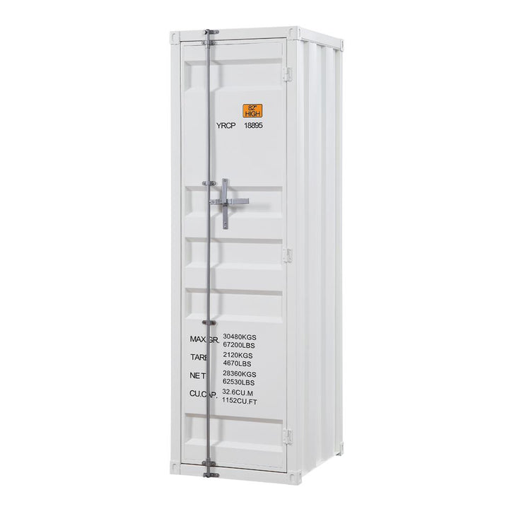 cargo wardrobe with hanging clothes rod - White