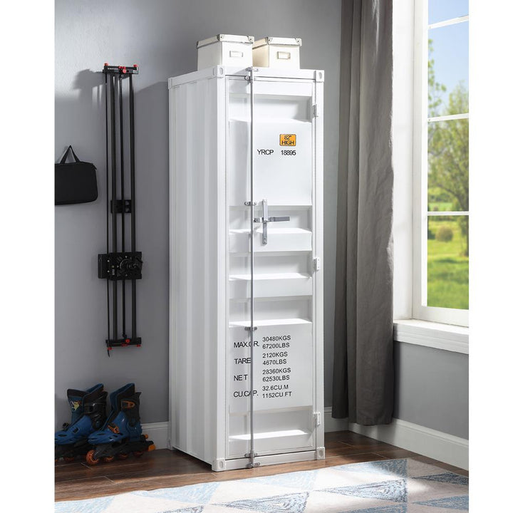 one metal door cargo wardrobe - White