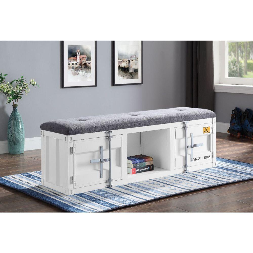 Cargo Bench with storage - White