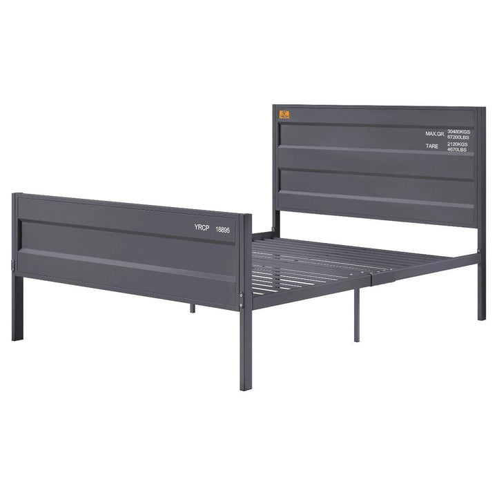 Cargo Full Metal Bed with Panel Headboard - Antique Gunmetal - Full