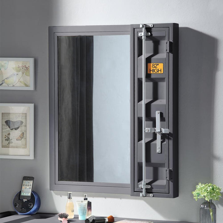 Vanity Mirror with Full-Length Door - Antique Gunmetal