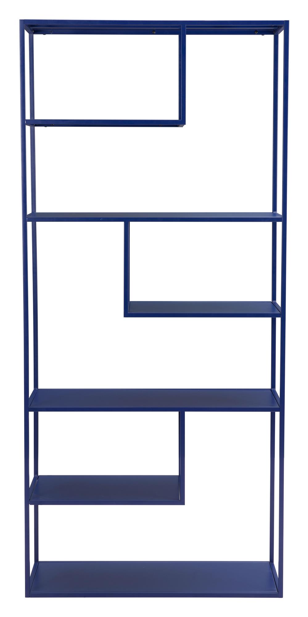 Pylo Modern 6 Tier Shelf with Steel Frame - Blue