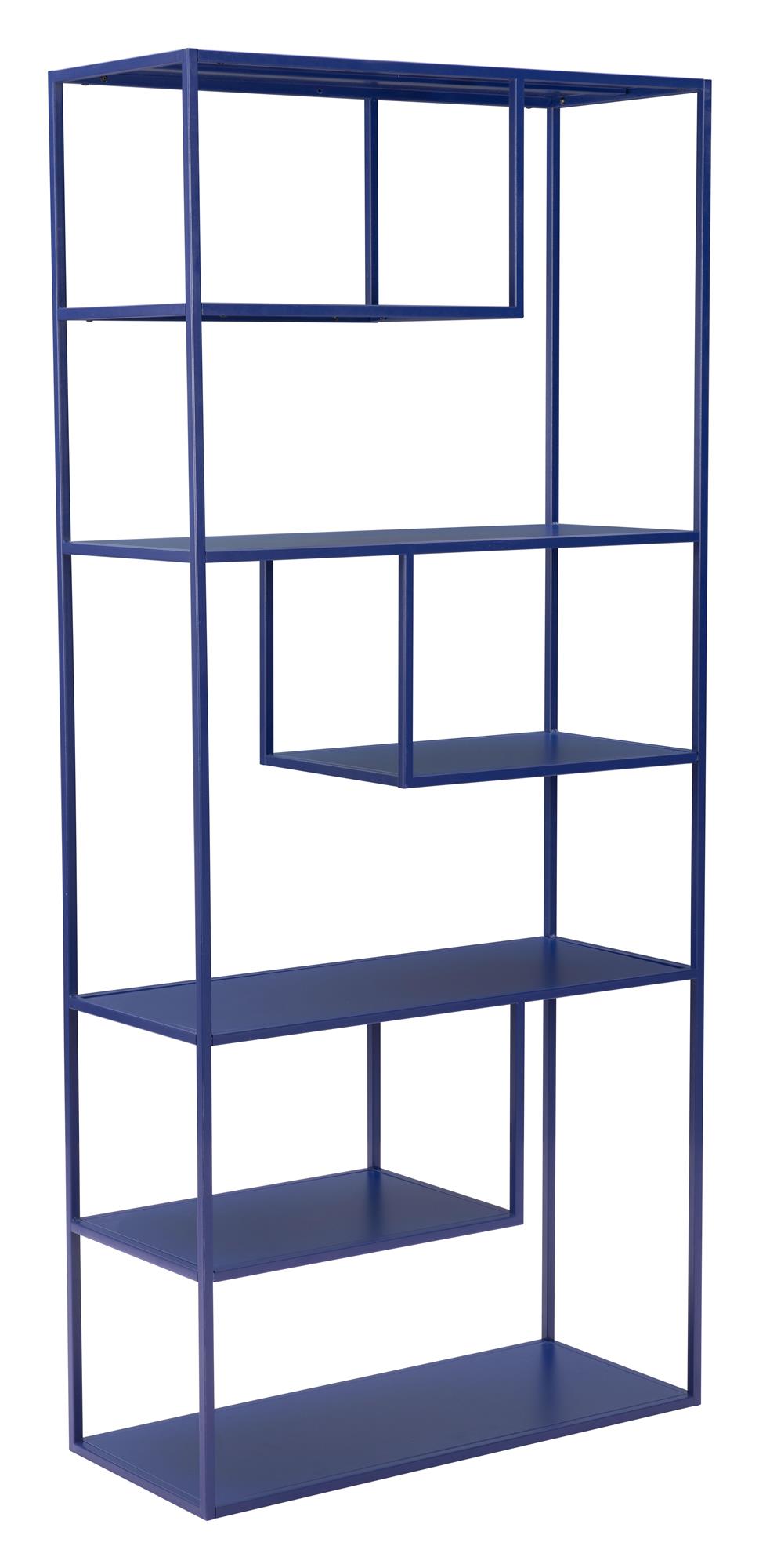 Powder-coated steel frame 6 Tier Shelf - Blue