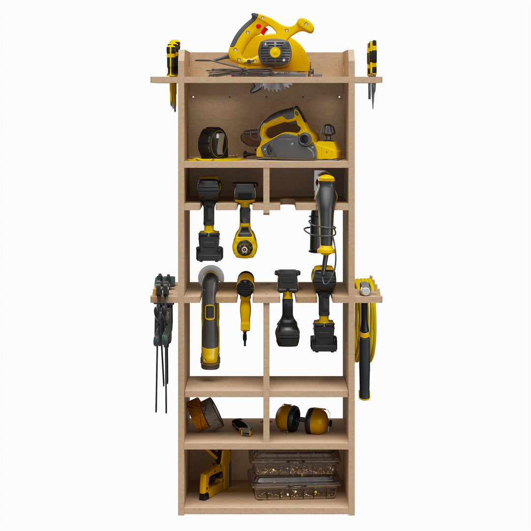 Benford 48" Extra Large Vertical Wall Mount Tool Organizer - Raw Board
