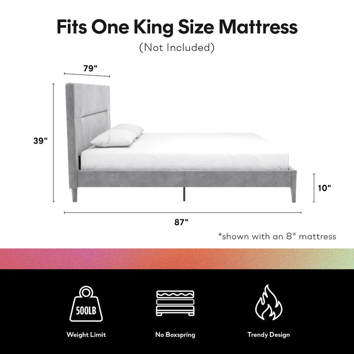 Westerleigh Upholstered Bed - Light Gray - King
