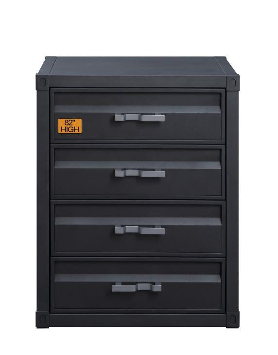 Cargo 4-Drawer Industrial Style Chest with 4 Storage Drawers and Gunmetal Finish - Antique Gunmetal