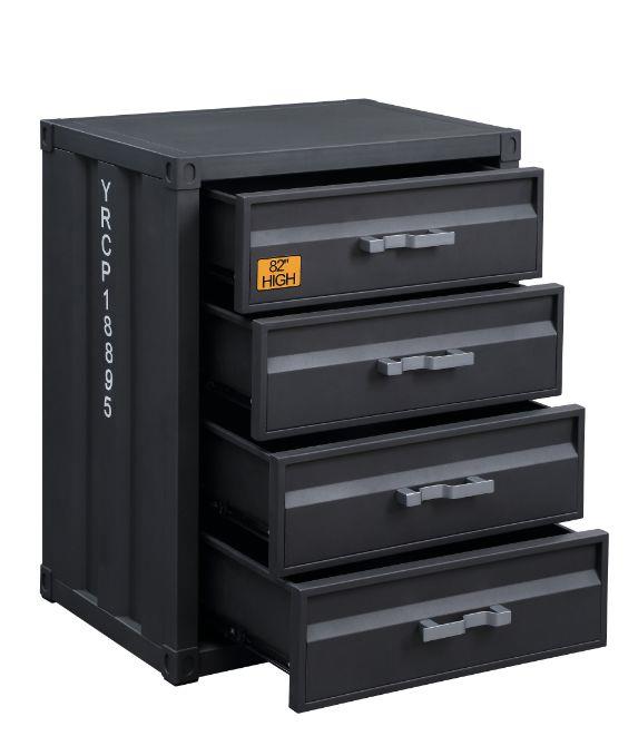 Industrial Style Chest with 4 Storage Drawers  - Antique Gunmetal