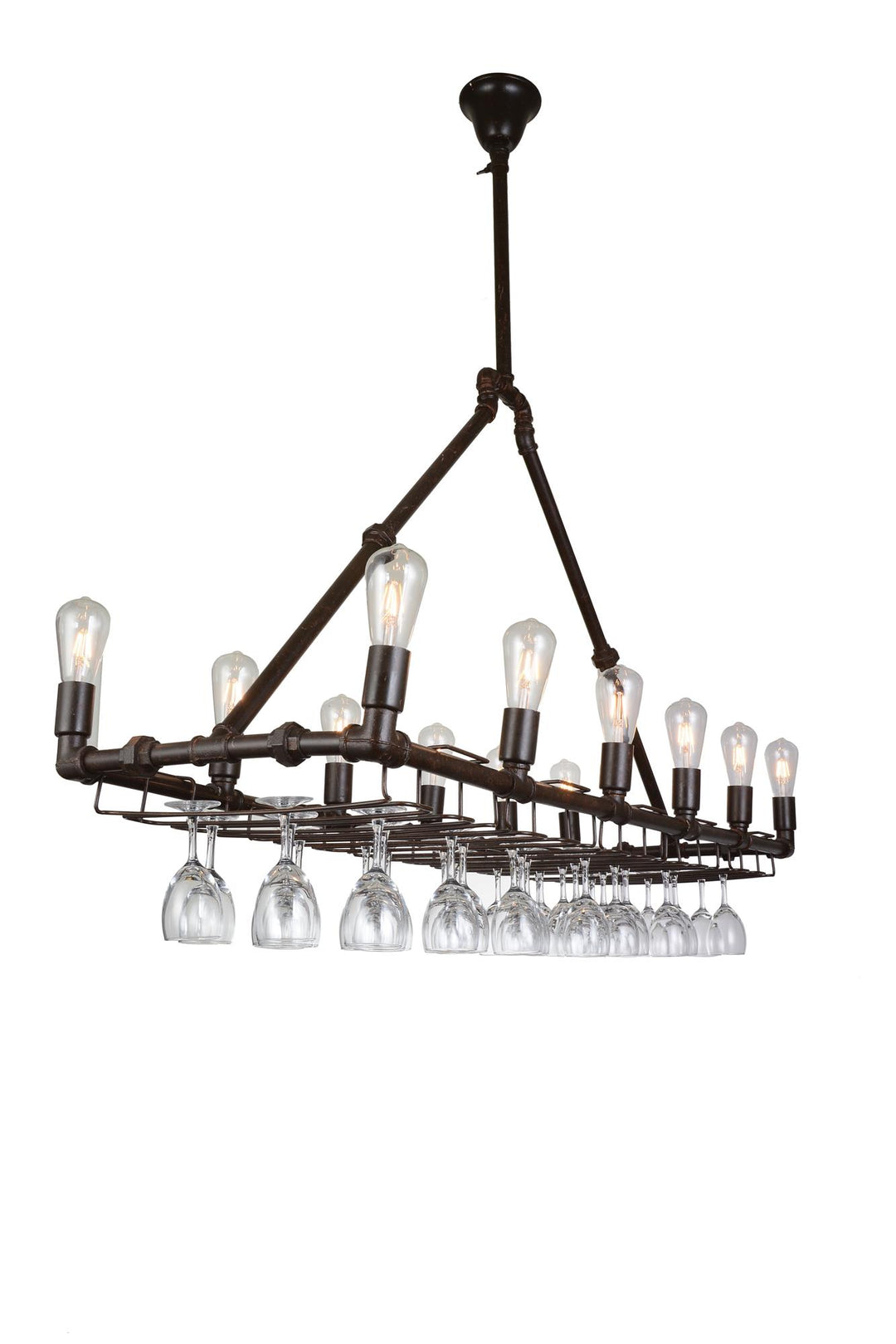 Coln Ceiling Pendant Lamp with 10 Light Fixture - Coffee