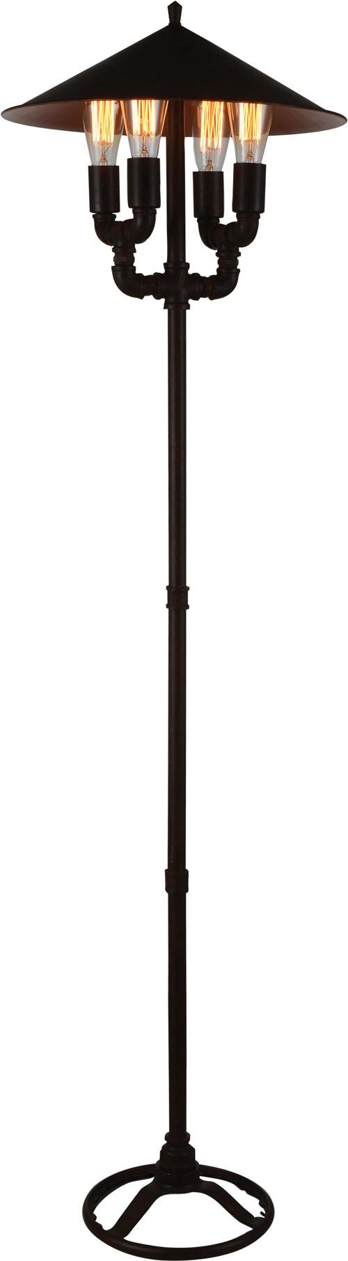 Coln 65" Floor Lamp with Metal Cone Shade - Black