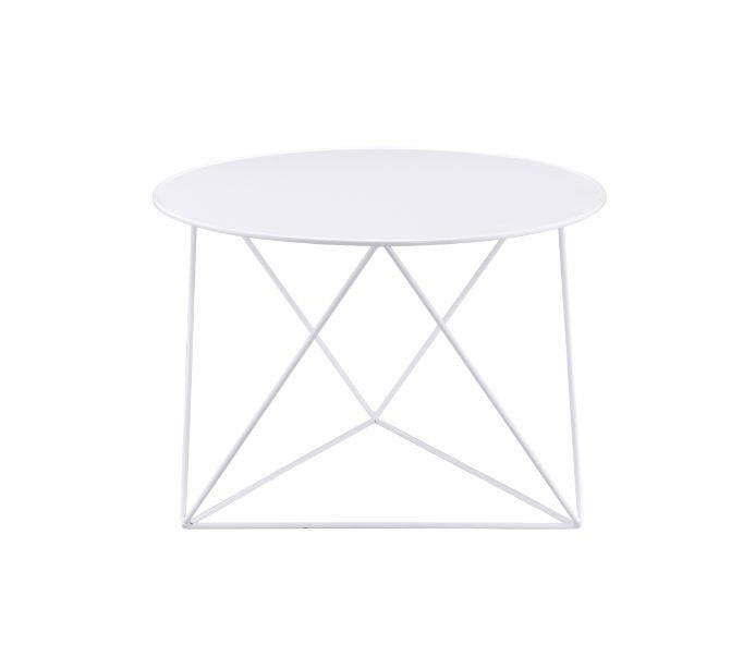 Add charm with Epidia's round table top accent piece -  White