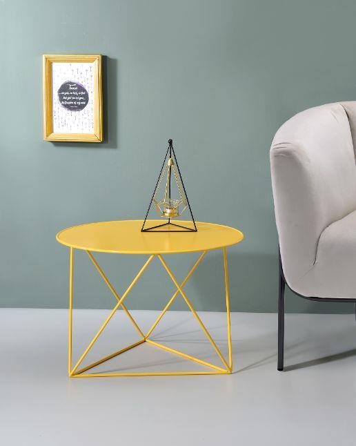 Enhance your space with Epidia's signature round table -  Yellow