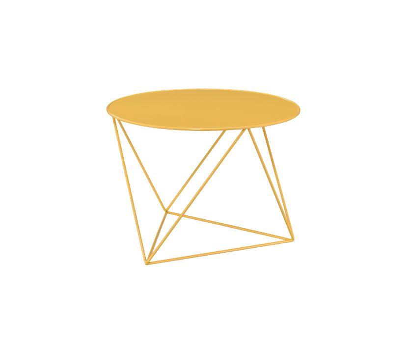 Sleek design: Epidia accent table with a round top -  Yellow