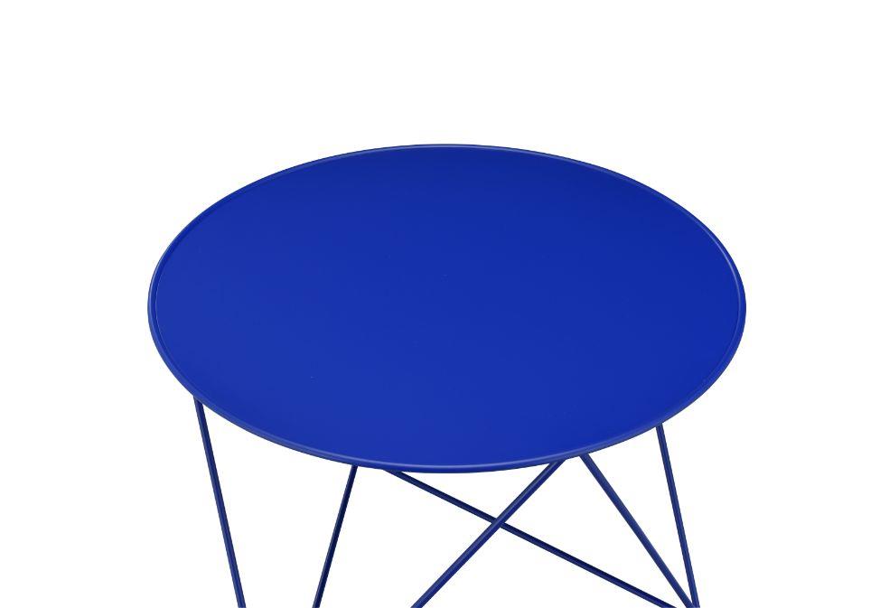 Add charm with Epidia's round table top accent piece -  Blue