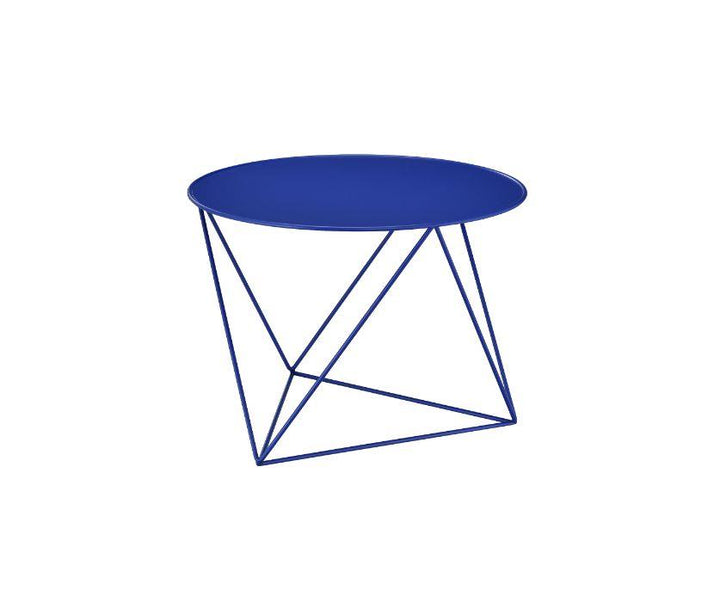 Elegant Epidia accent table with a circular design -  Blue