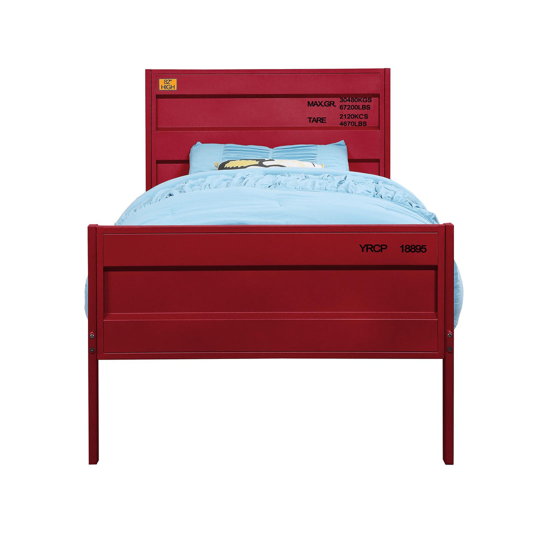 industrial look cargo metal bed - Red - Full