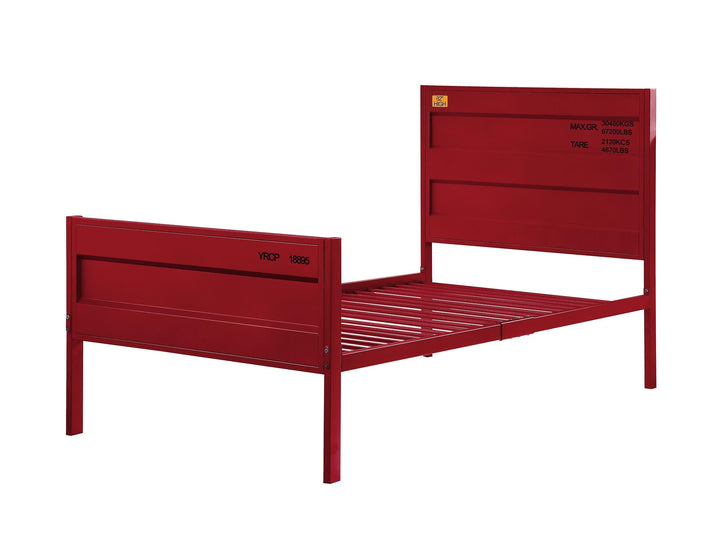 contemporary container themed metal bed - Red - Full