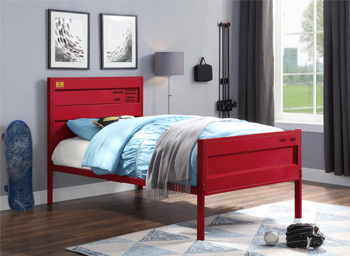 industrial look cargo metal bed - Red - Full