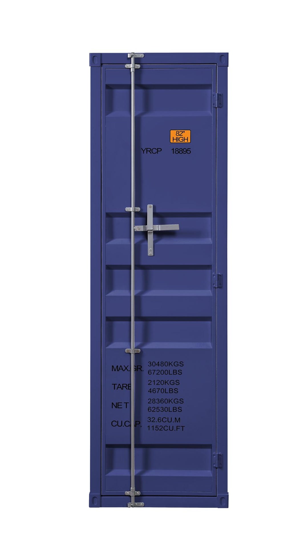 Cargo Wardrobe with a Metal Shelf and Hanging Clothes Rod - Blue