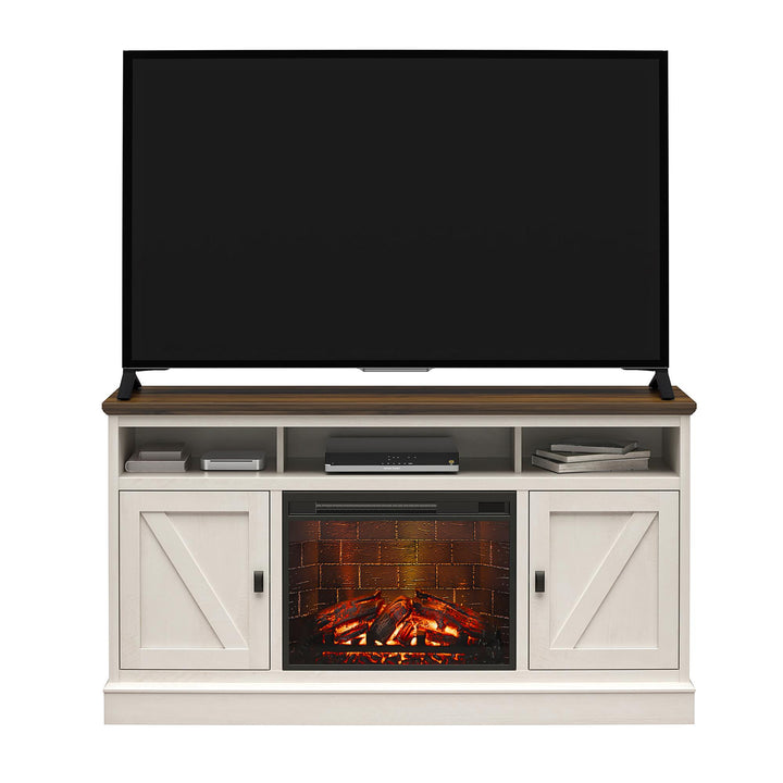Ashton Lane Electric Fireplace TV Stand with Remote for TVs up to 65'' - Magnolia Oak