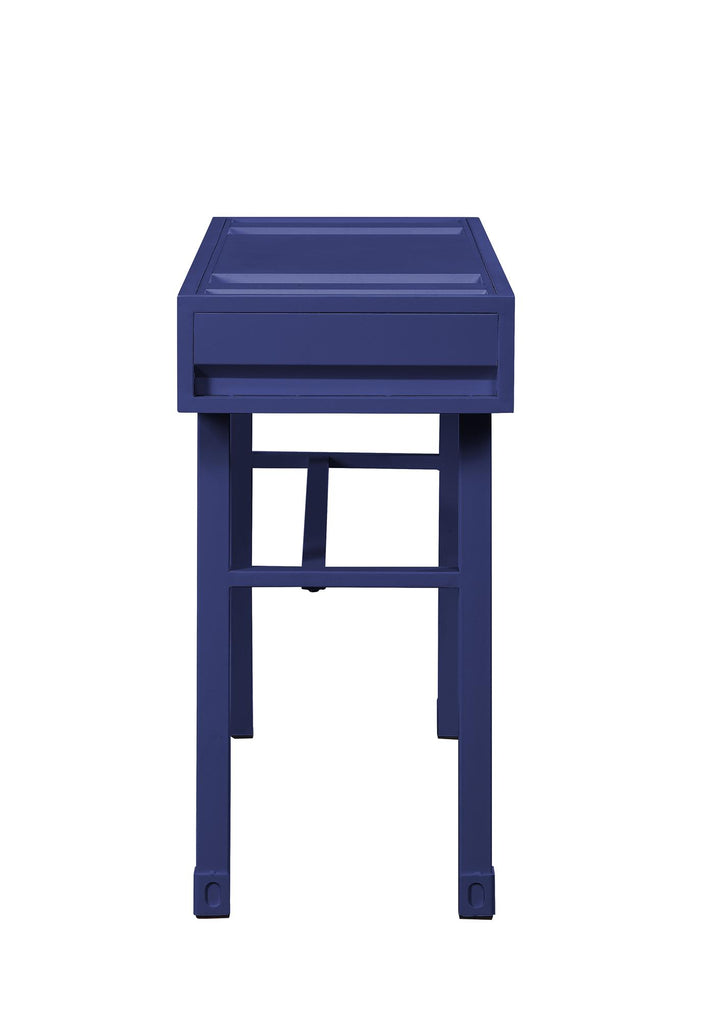Cargo Vanity Desk with Storage Drawer and Metal Legs  - Blue