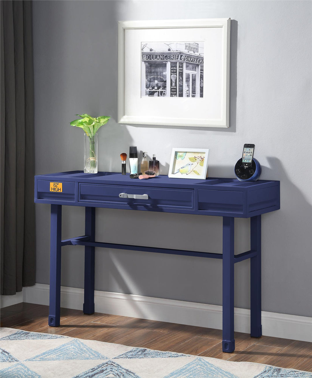 vanity desk with drawer  - Blue