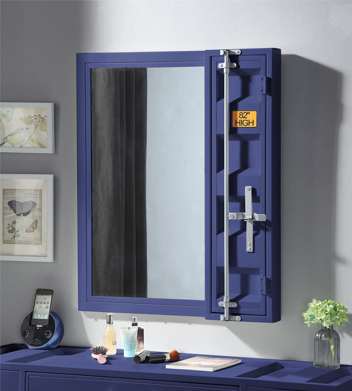 Vanity Mirror with Full-Length Door - Blue