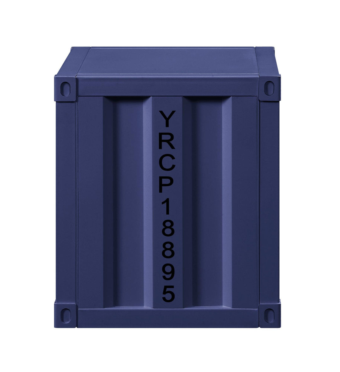 Contemporary metal nightstand - Blue