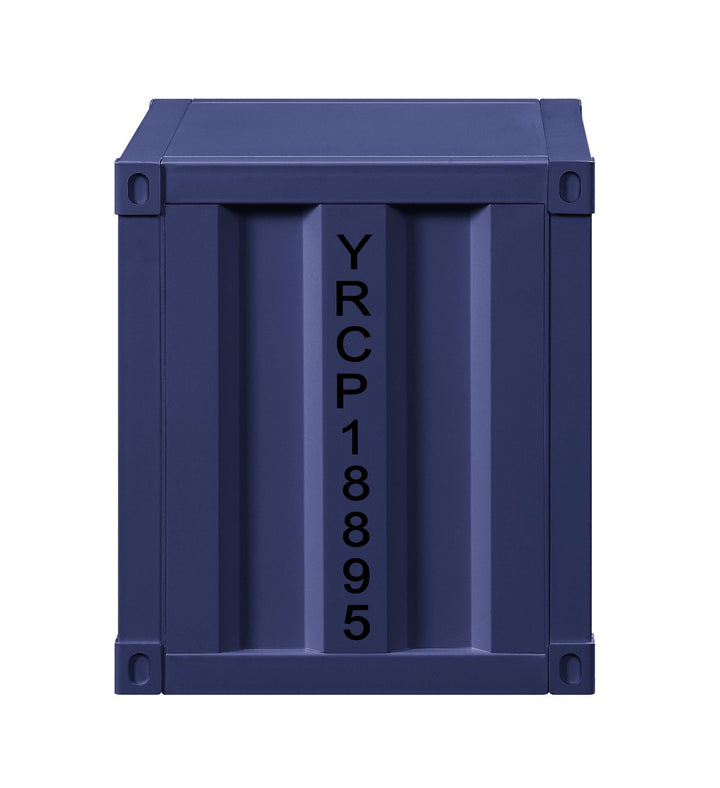 Contemporary metal nightstand - Blue